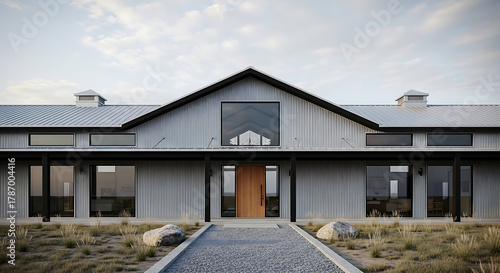 Wallpaper Mural Modern Ranch Architecture Exterior, Residential House, Countryside, Photo, Daytime, Front View, Whisk_de74bd1ae42a8d68d1846646403558fadr.png Concept Torontodigital.ca