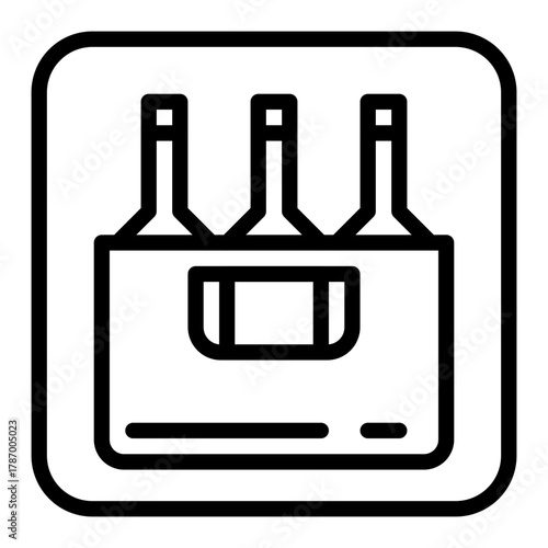 Bottle Carrier Six Pack Beer Line Icon