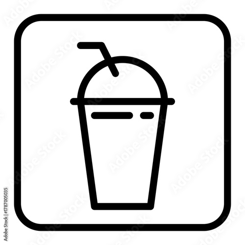 Smoothie Cup Takeaway Drink Line Icon