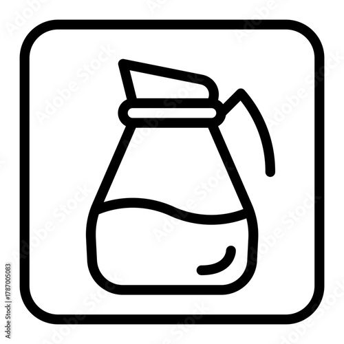Pitcher Jug of Water or Juice Line Icon