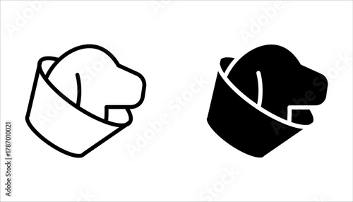 Dog collar icon set. Linear vector illustration from dog and cat training collection on white background