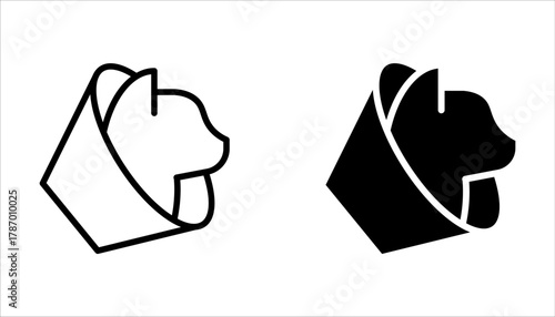 Dog collar icon set. Linear vector illustration from dog and cat training collection on white background