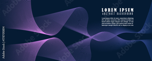 dark abstract background futuristic gradation curved lines and light particles. Suit for bussines, banners