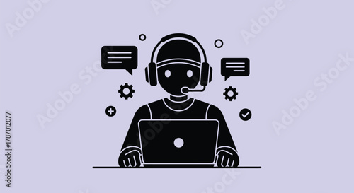 Customer service representative online support vector illustration
