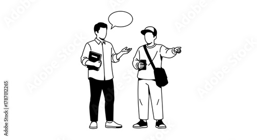 Illustration of people talking conversation discussion communication
