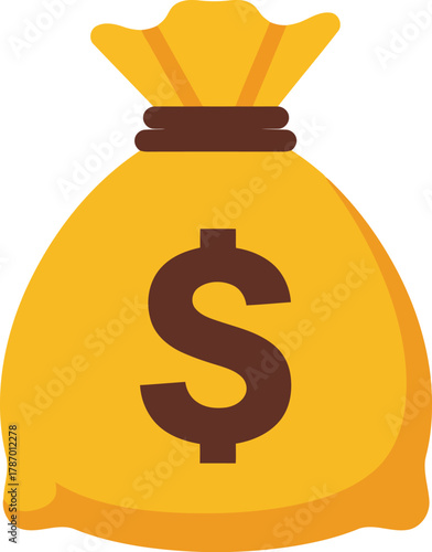 Dollar money bag icon: wealth, savings & business financial success