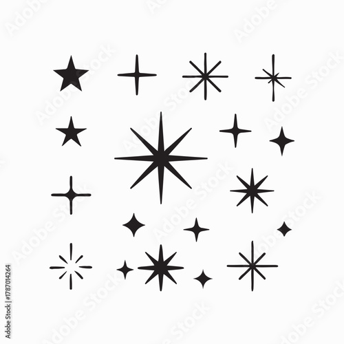 black and white star icons