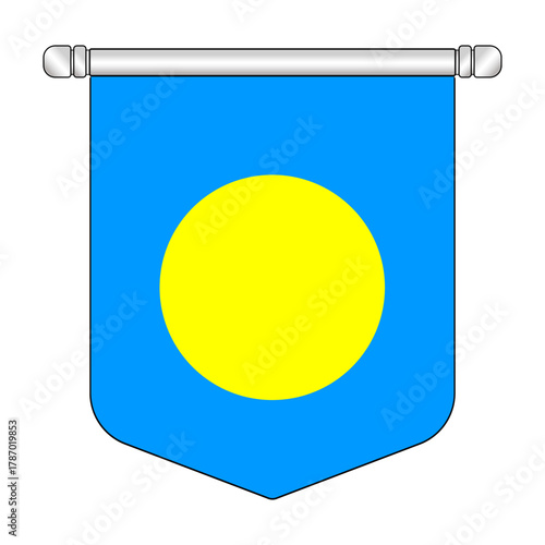 Equatorial Palau National Banner Symbol Hanging