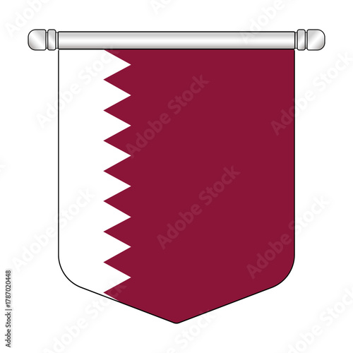 Equatorial Qatar National Banner Symbol Hanging