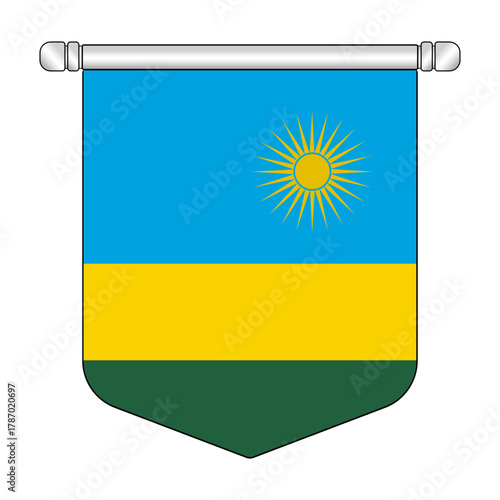 Equatorial Rwanda National Banner Symbol Hanging