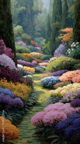 Zig-zag colorful garden flower