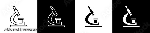 Research icon set in line and glyph style on black and white background