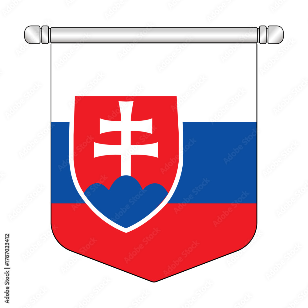 Fototapeta premium Equatorial Slovakia National Banner Symbol Hanging