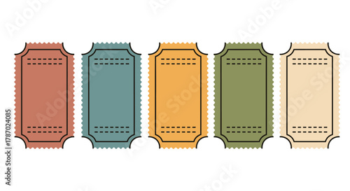 Colorful tickets for event invites and promotional marketing needs