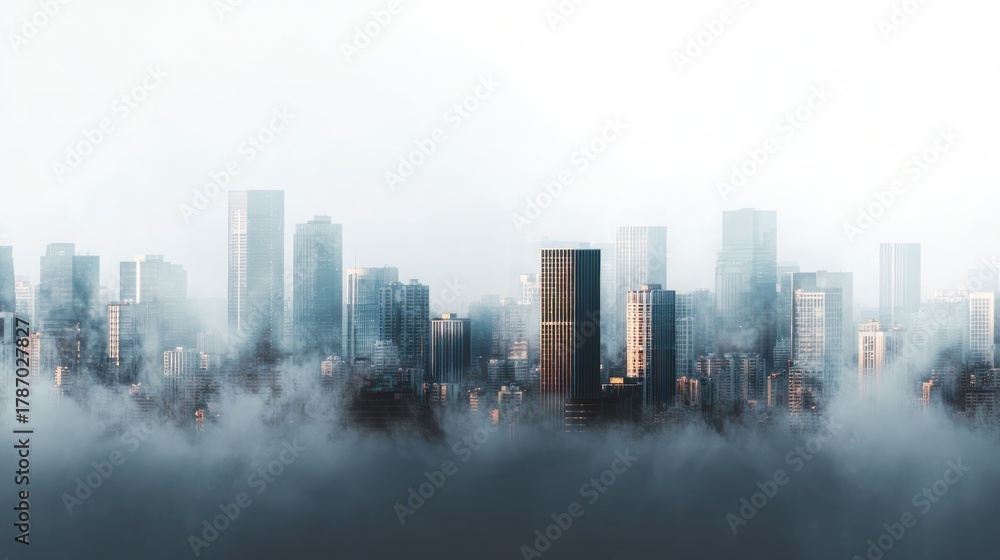 Fototapeta premium Foggy cityscape
