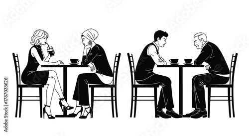 Diverse professionals enjoying coffee together during business meeting