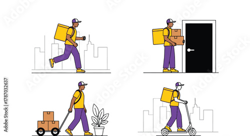 Delivery service illustration showing different delivery methods