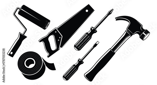 Handyman tools vector illustration diy repair and construction set