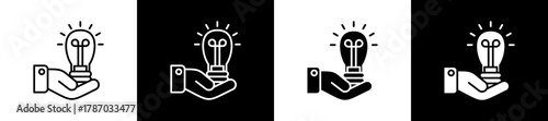 Opportunities icon set in line and glyph style on black and white background
