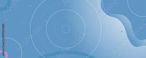 Soft Blue Abstract Background with Circular Waves