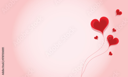 Soft Pink Valentine Background with Floating Hearts