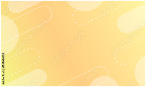 淡いオレンジのグラデーションに透明感のあるシェイプを散りばめた、ポップで可愛いメンフィス風フレーム背景	
