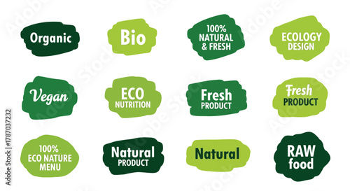 Organic vegan bio fresh natural product food ecology design menu