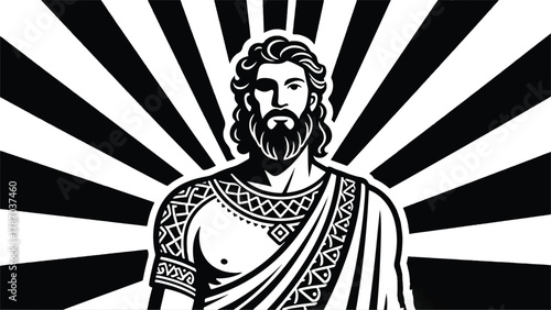 Greek Human Silhouette Illustrator Artwork Banner Background Design Template 