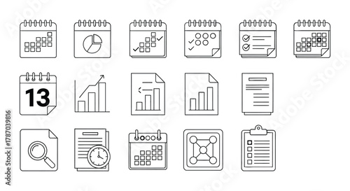 Calendar schedule planning business time management organization icon