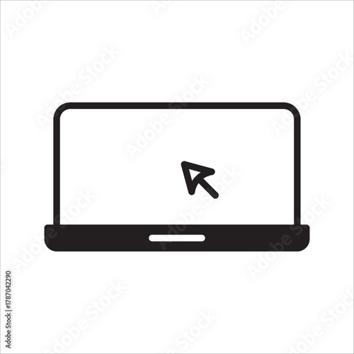 Laptop with pointer or cursor icon isolated. vector eps 10