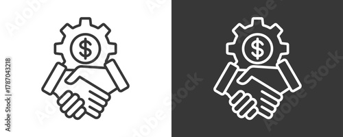 Partnership Icon Set Vector Collection Isolated In Black And White