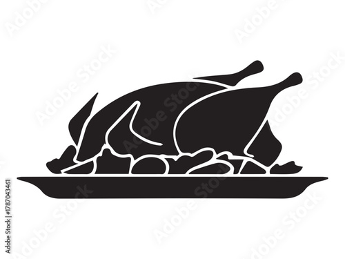 Roasted poultry on a platter