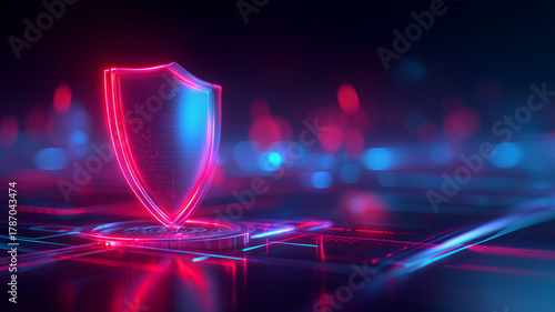 Futuristic shield above a circuit grid symbolizing network defense, threat prevention and resilient cybersecurity architecture for enterprise systems.
