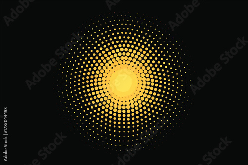 Radiant Halftone Power Core Logo Symbol