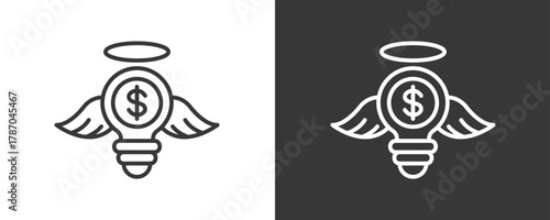 Angel Investor Icon Set Vector Collection Isolated In Black And White