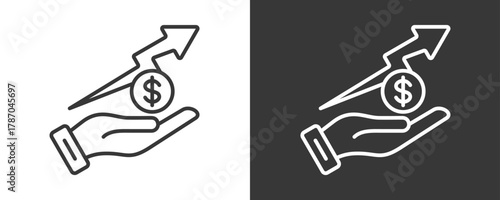 Growth Icon Set Vector Collection Isolated In Black And White