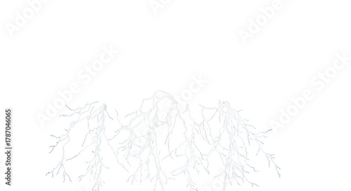 Abstract white wispy strands against black background isolated on white background isolated on transparent background