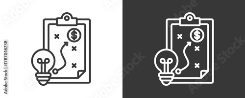 Strategic Planning Icon Set Vector Collection Isolated In Black And White
