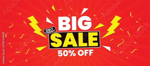 BIG SALE 50% Off Banner Vector Design