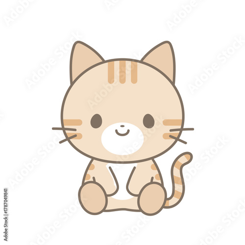 おすわりしている茶トラ猫のイラスト