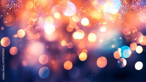 光の玉ボケの落ち着いた抽象的な背景イメージ素材