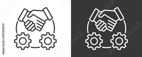 Collaboration Icon Set Vector Collection Isolated In Black And White