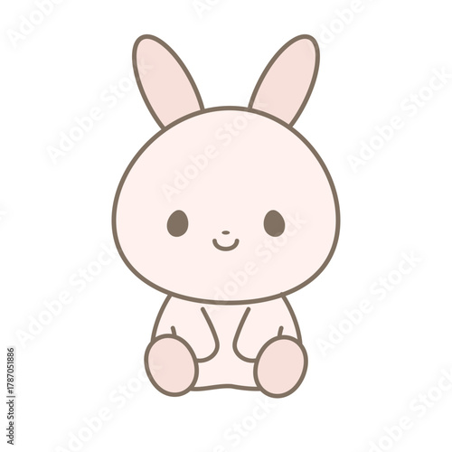 おすわりしているうさぎのイラスト