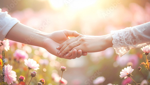 手をつなぐ恋人同士, AI生成画像