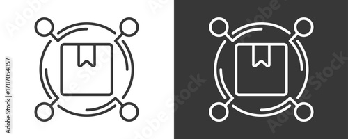 Distribution Channels Icon Set Vector Collection Isolated In Black And White