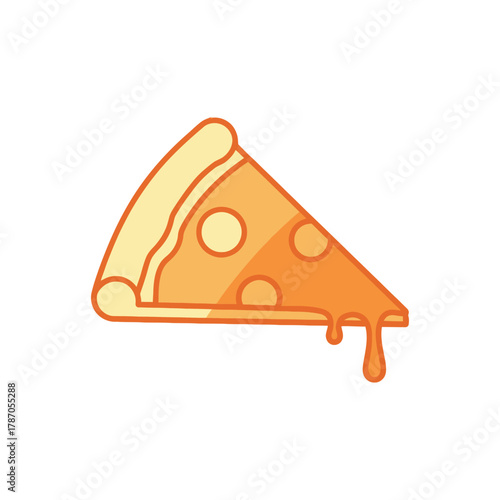 Slice of pizza dripping cheese sits on white surface, creating inviting and delicious image, perfect for foodrelated projects.