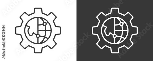 Globalization Icon Set Vector Collection Isolated In Black And White