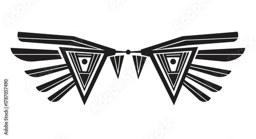 Striking geometric wings design for logos or artistic embellishments
