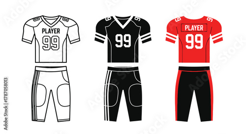 American football uniform designs for teams and sports apparel brands