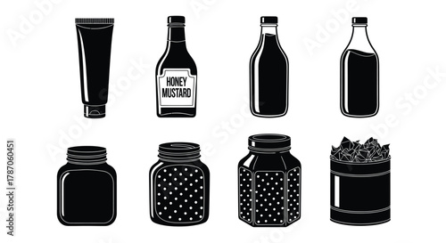 Modern monochrome jars and bottles for stylish lifestyle concepts
